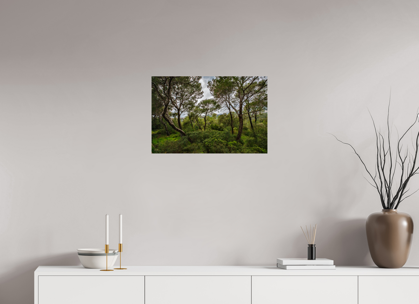 24 x 16″, Photo Print Under Acrylic Glass Hillside View from Spain Castle Gardens II
