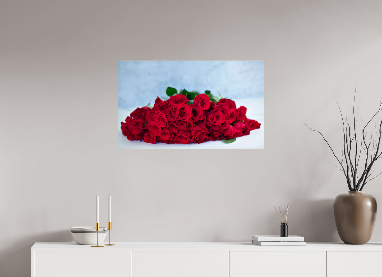 33.1 x 20″, Photo Print Under Acrylic Glass Roses