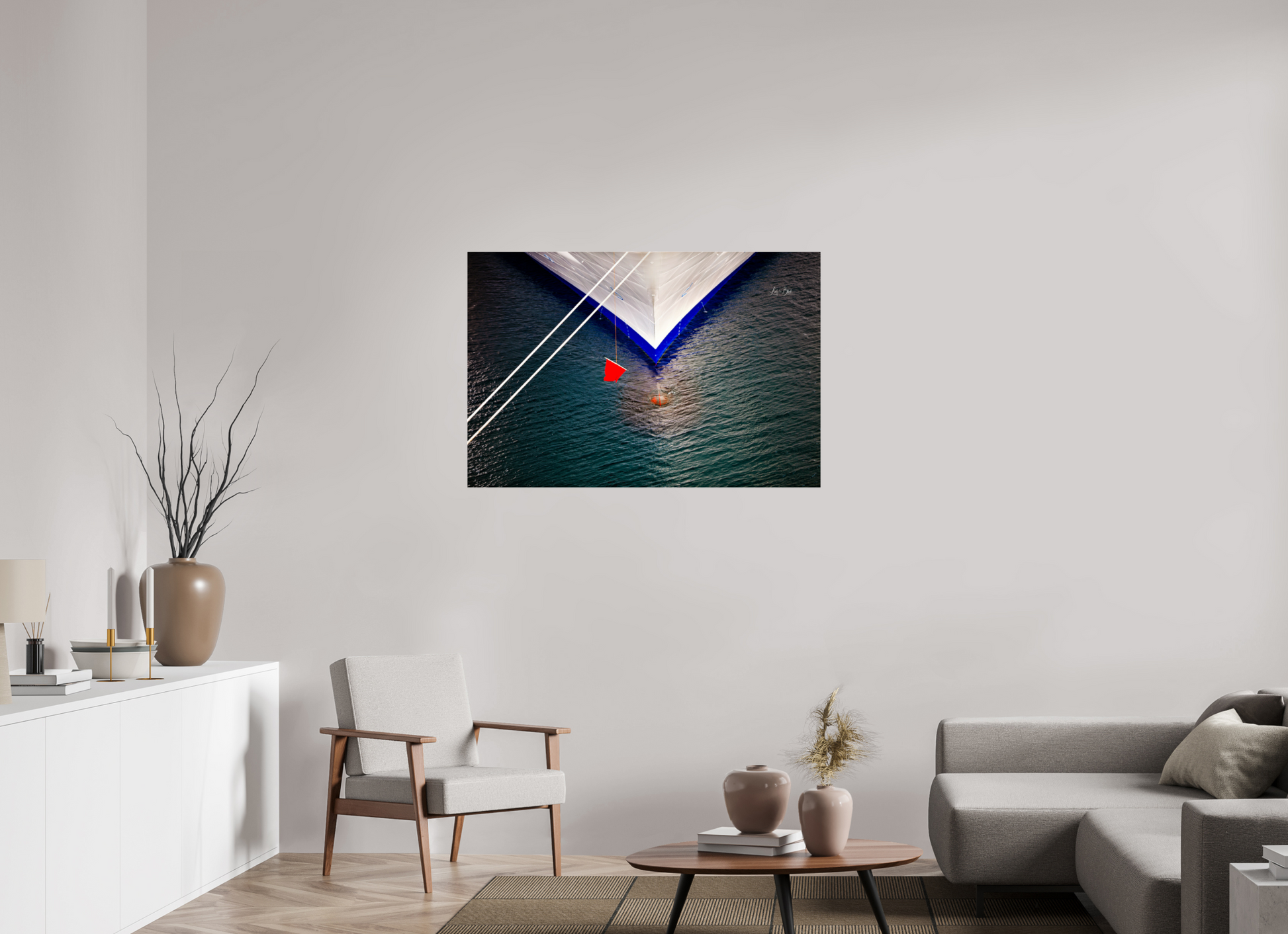 45 x 30″, Photo Print Under Acrylic Glass Toy Boat