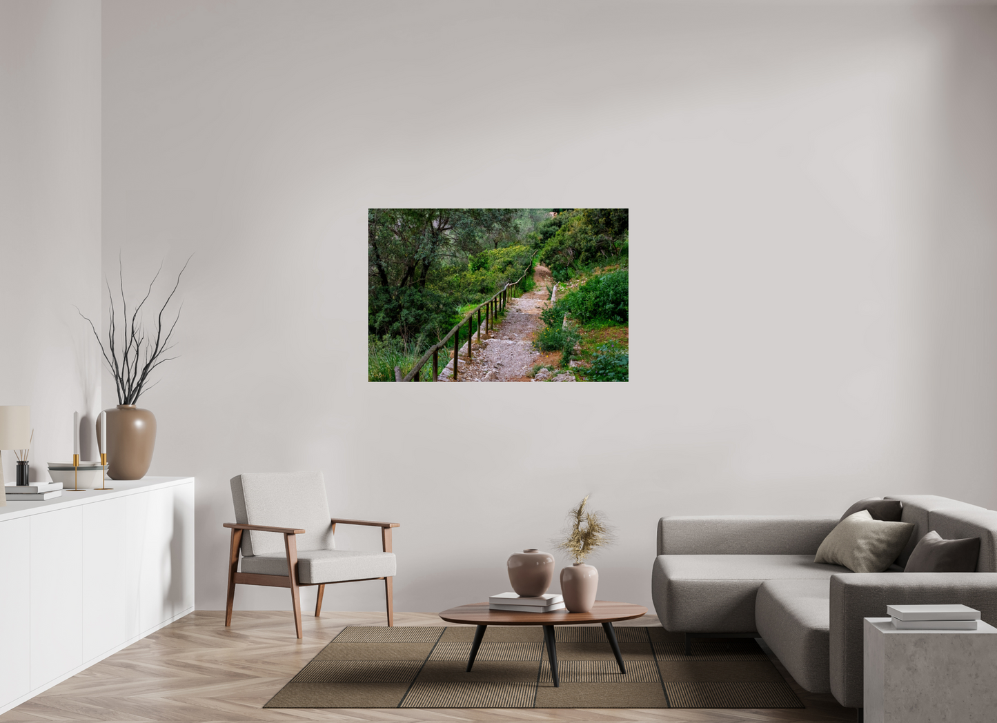 54 x 36″, Photo Print Under Acrylic Glass Hillside View from Spain Castle Gardens III