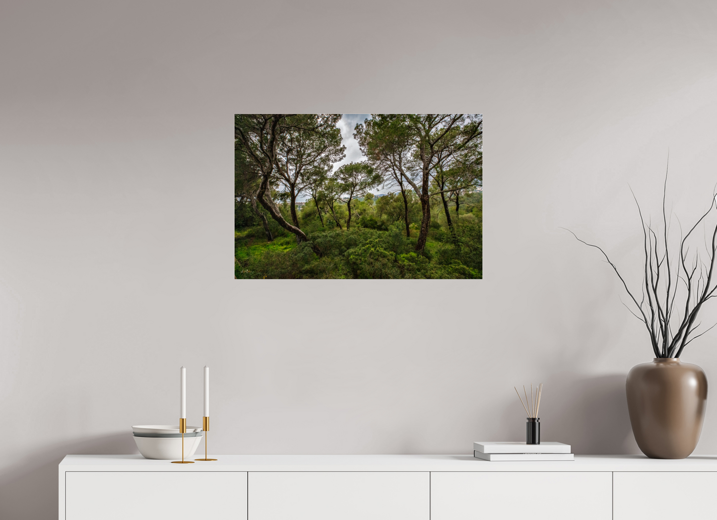 30 x 20″, Photo Print Under Acrylic Glass Hillside View from Spain Castle Gardens II