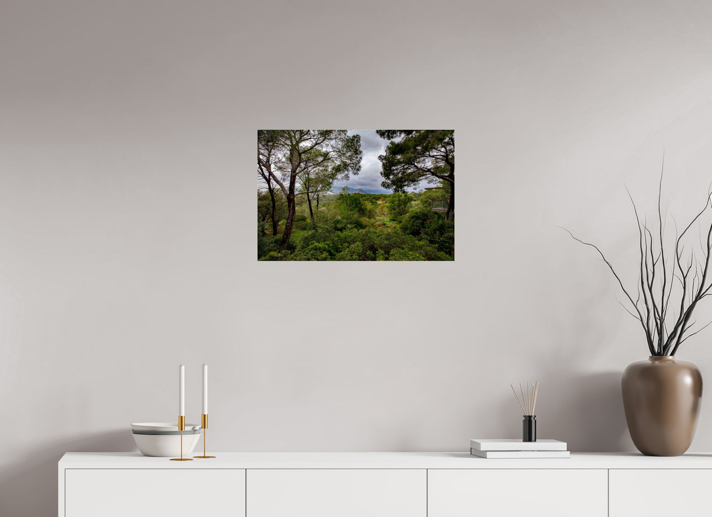 24 x 16″, Photo Print Under Acrylic Glass Hillside View from SpainCastle Gardens