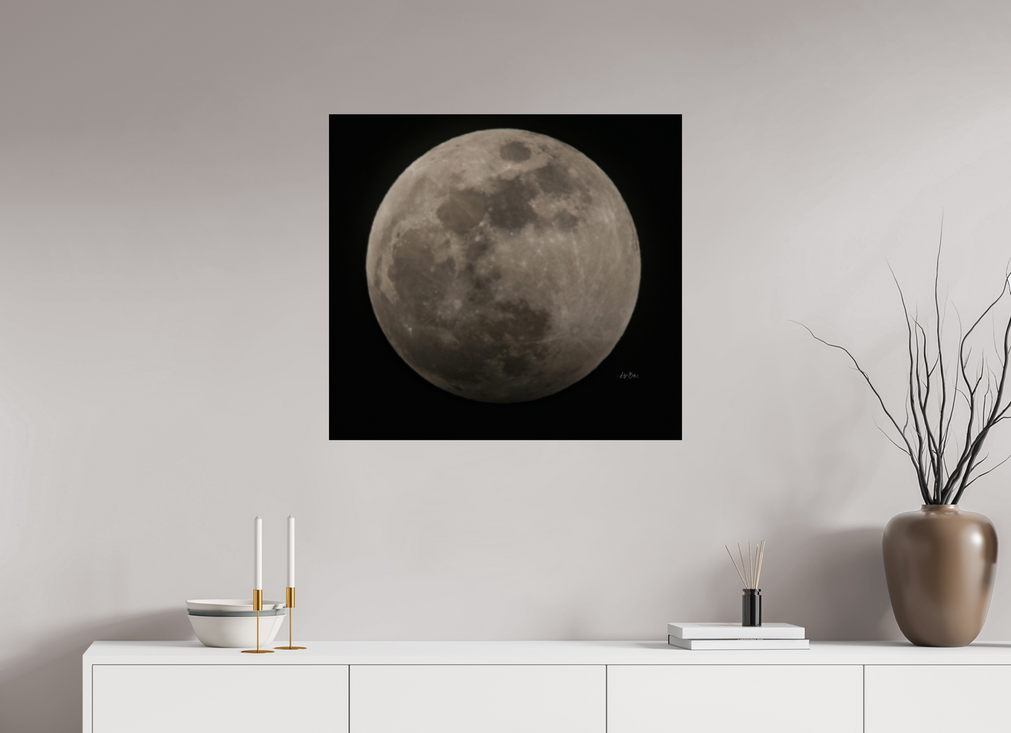 30.3 x 28″, Photo Print Under Acrylic Glass Big Ole' Moon