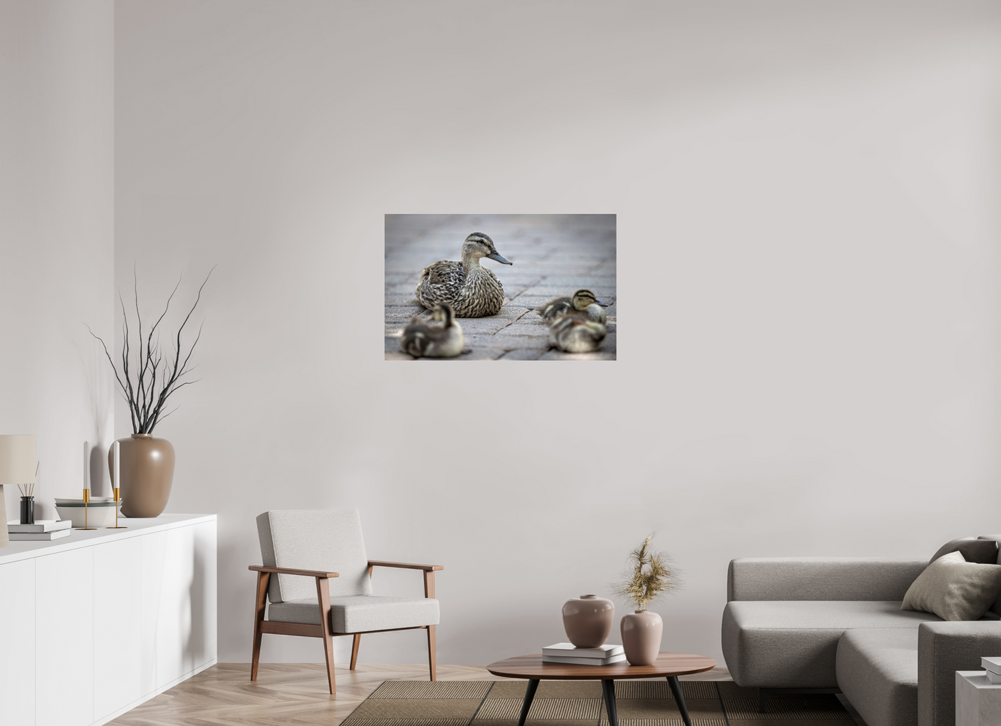 38 x 24″, Photo Print Under Acrylic Glass Mother and Ducklings