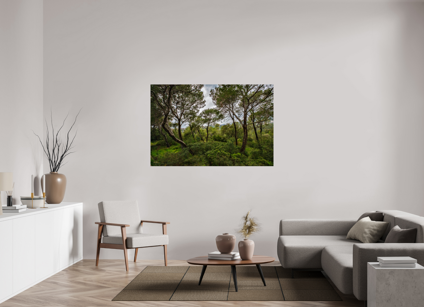 60 x 40″, Photo Print Under Acrylic Glass Hillside View from Spain Castle Gardens II