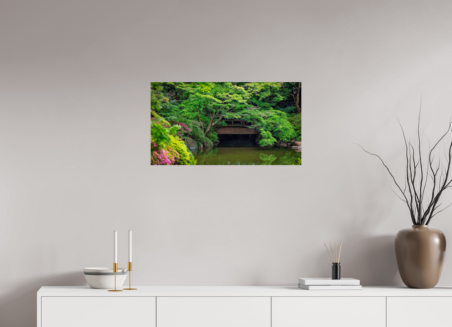 28.9 x 16″, Photo Print Under Acrylic Glass Gardens of Tokyo V