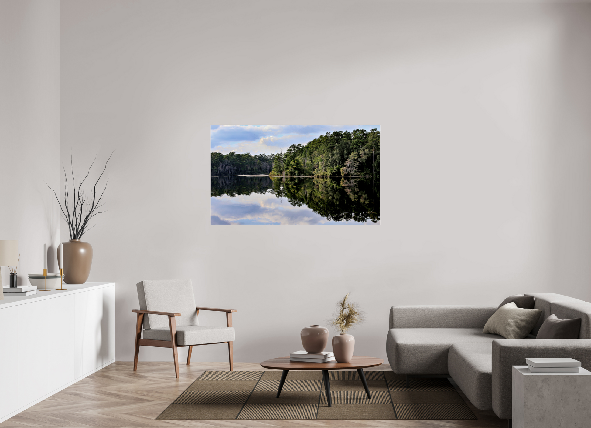 59.4 x 35″, Photo Print Under Acrylic Glass Lake Rim II