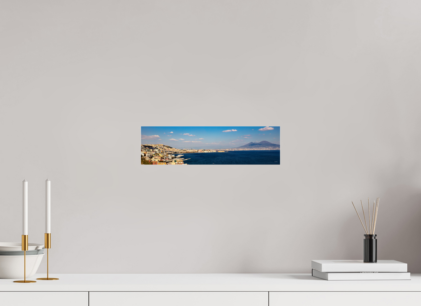 14.6 x 4″, Photo Print Under Acrylic Glass Naples Shoreline
