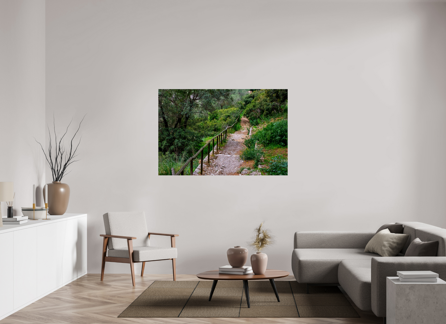 60 x 40″, Photo Print Under Acrylic Glass Hillside View from Spain Castle Gardens III