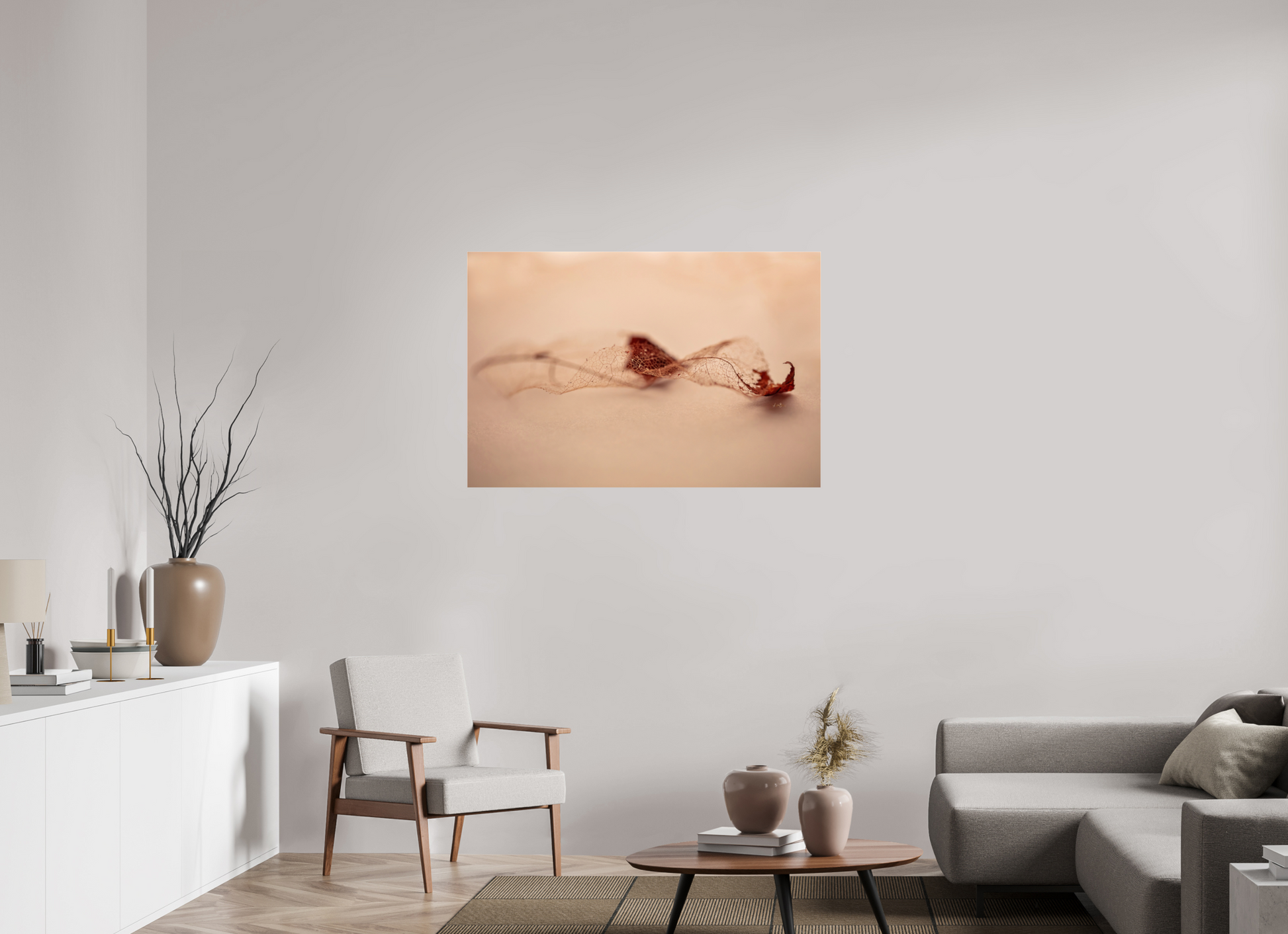 45 x 30″, Photo Print Under Acrylic Glass Leaf Left