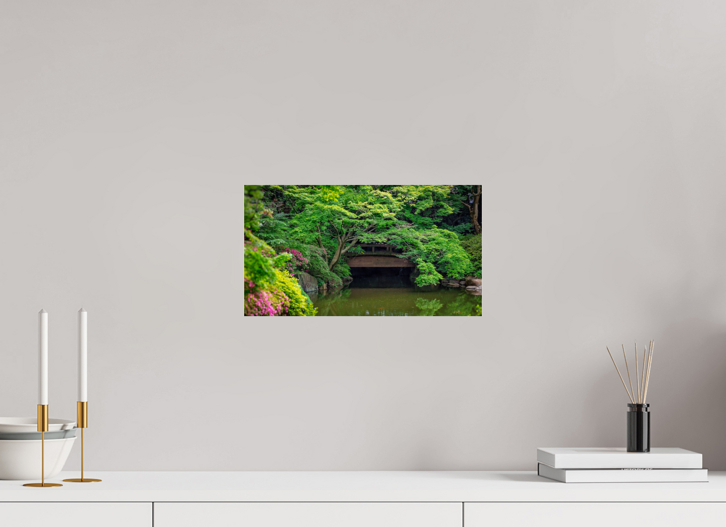 14.5 x 8″, Photo Print Under Acrylic Glass Gardens of Tokyo V