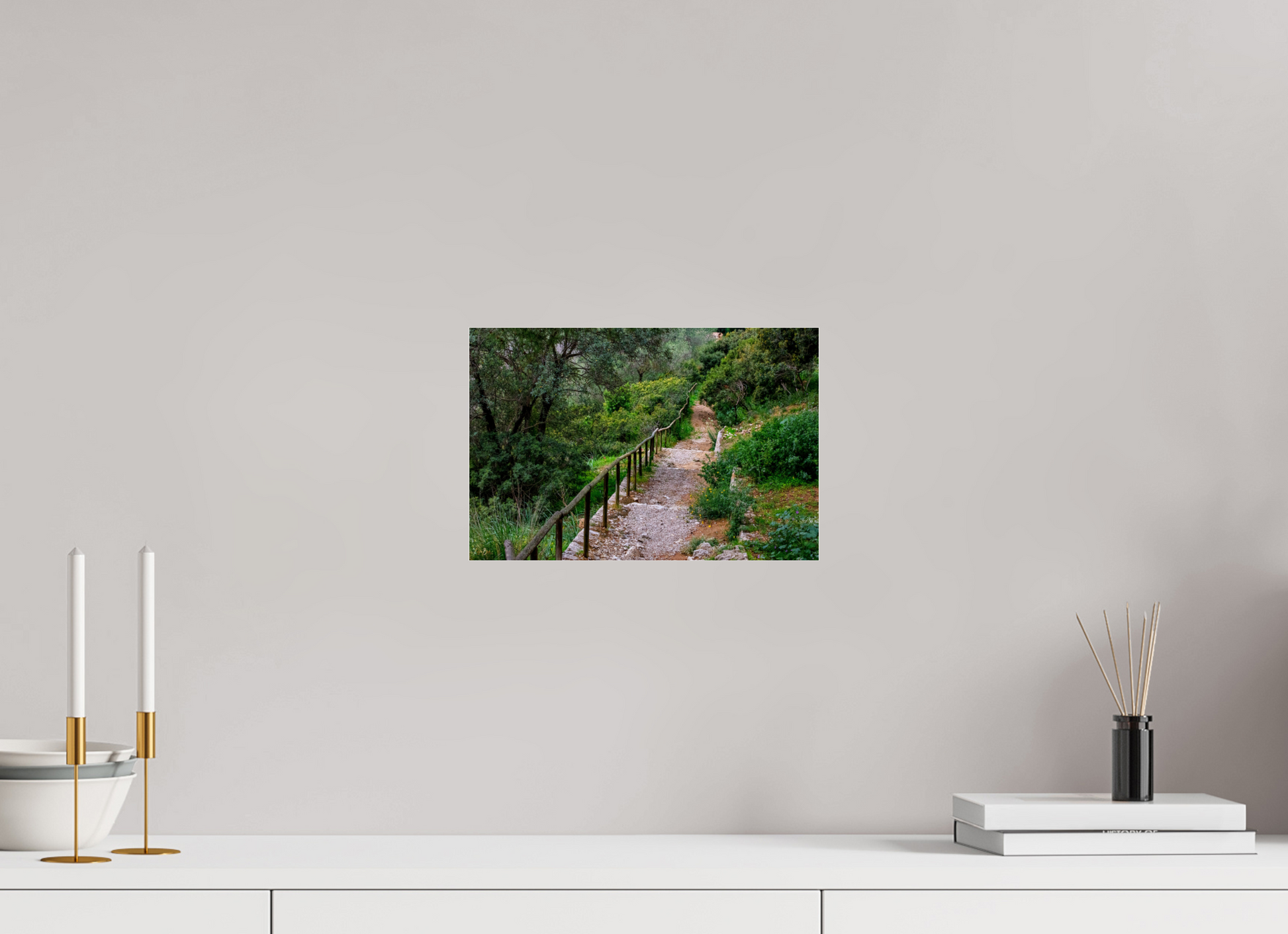 12 x 8″, Photo Print Under Acrylic Glass Hillside View from Spain Castle Gardens III