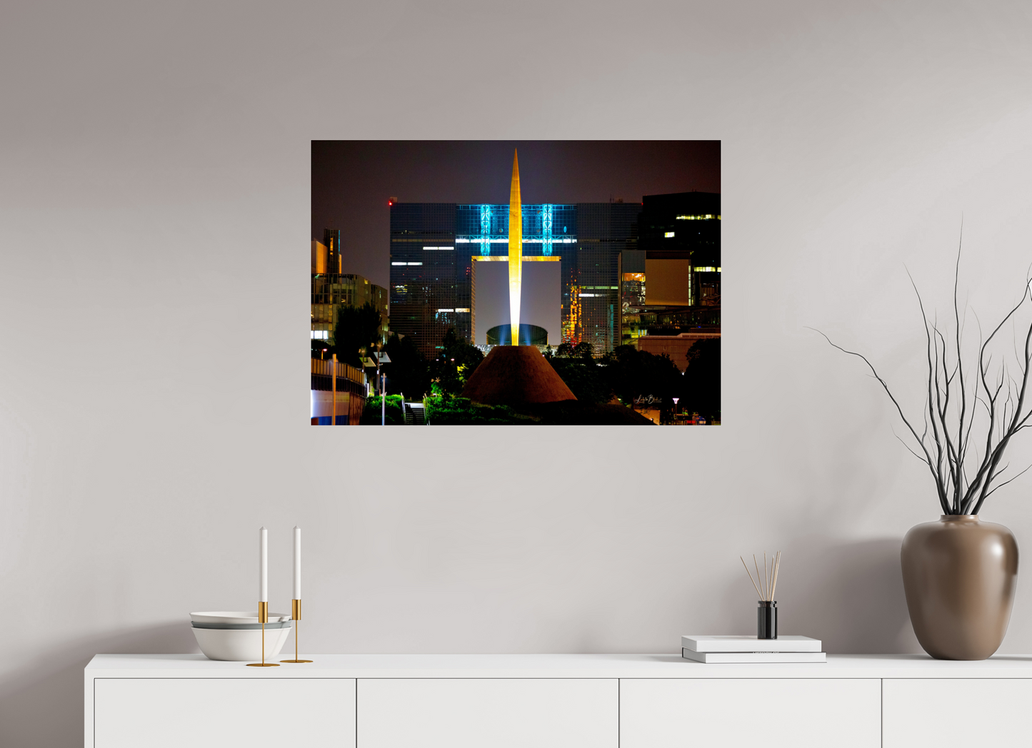 34.5 x 24″, Photo Print Under Acrylic Glass Flame of Freedom