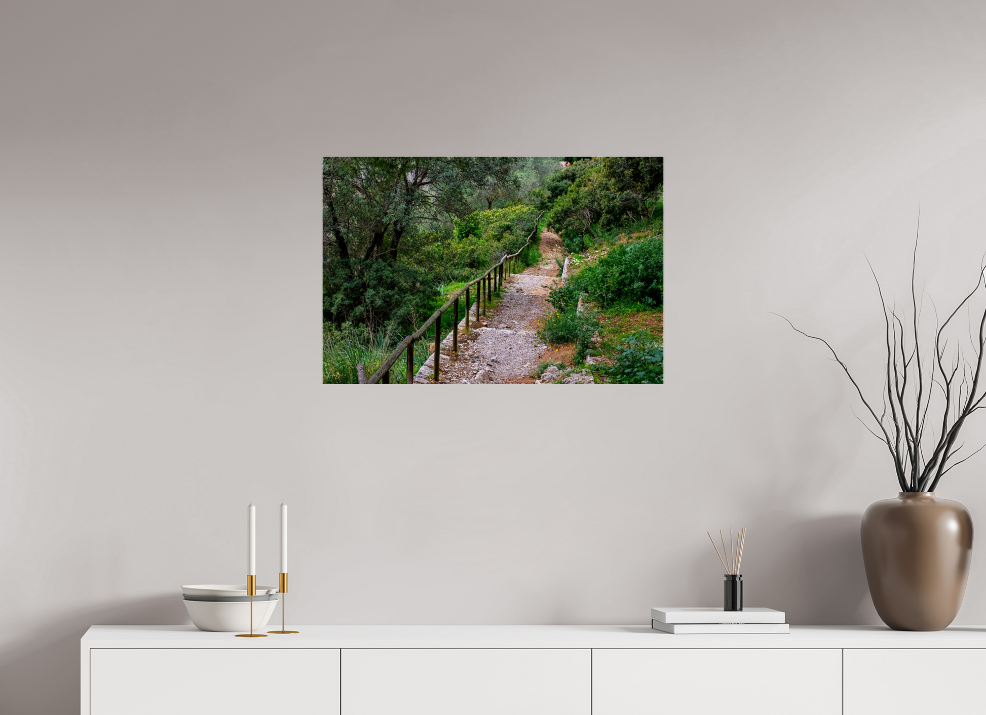 30 x 20″, Photo Print Under Acrylic Glass Hillside View from Spain Castle Gardens III