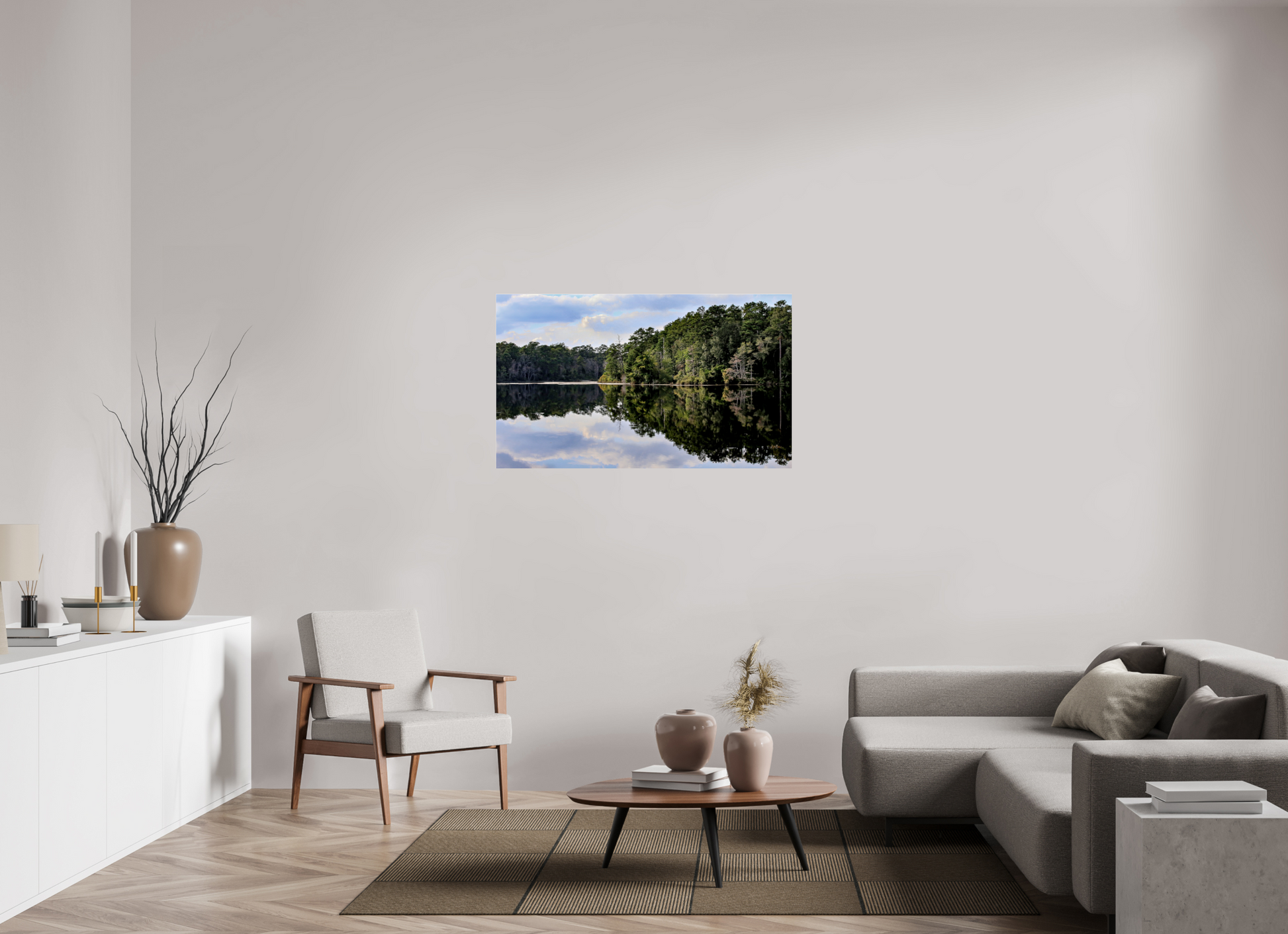 47.5 x 28″, Photo Print Under Acrylic Glass Lake Rim II