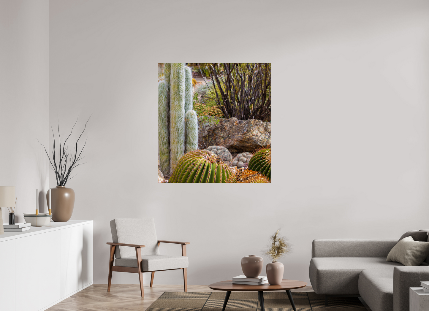 43 x 45.9″, Photo Print Under Acrylic Glass Cacti III Closeup