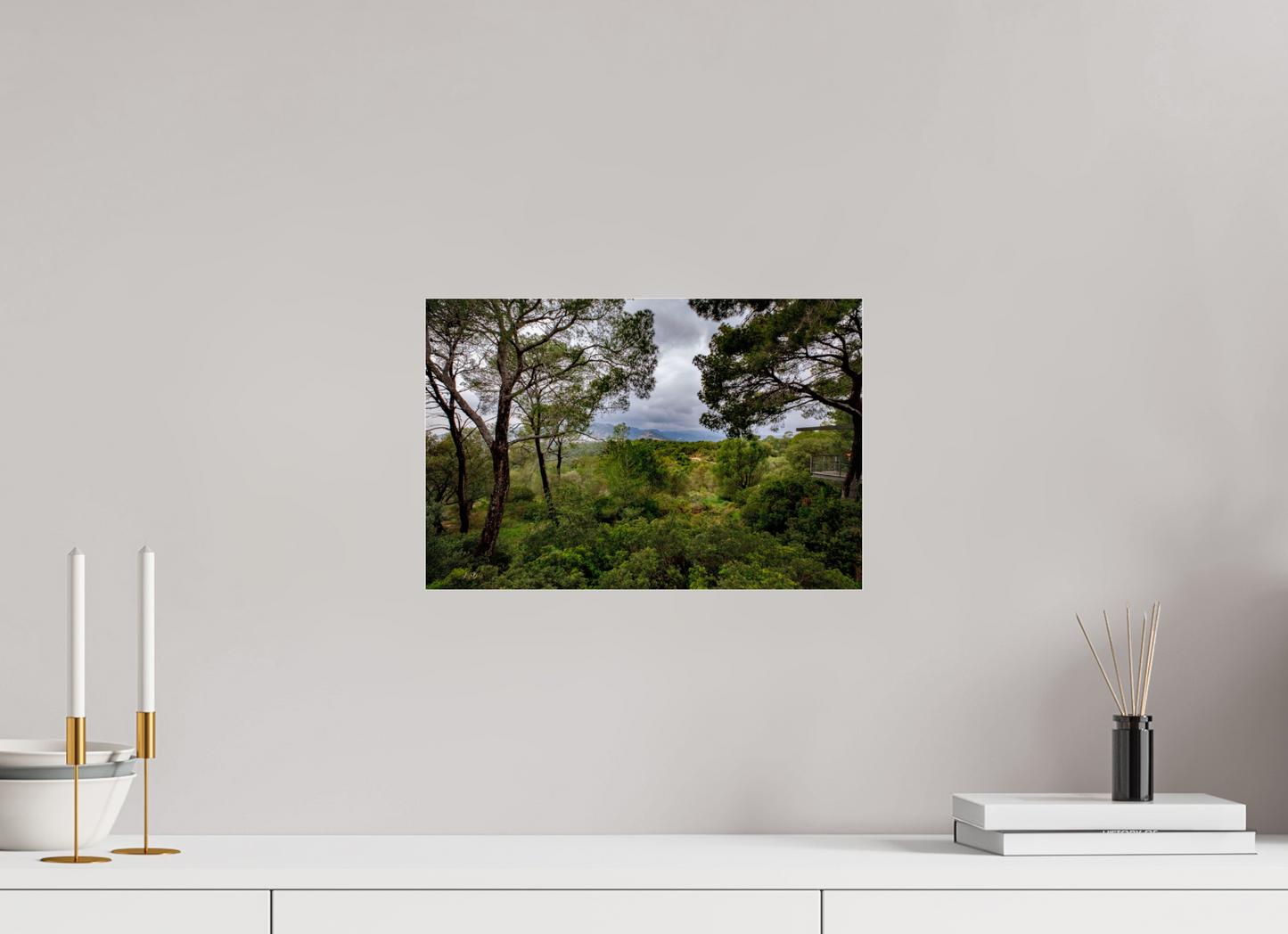 15 x 10″, Photo Print Under Acrylic Glass Hillside View from SpainCastle Gardens