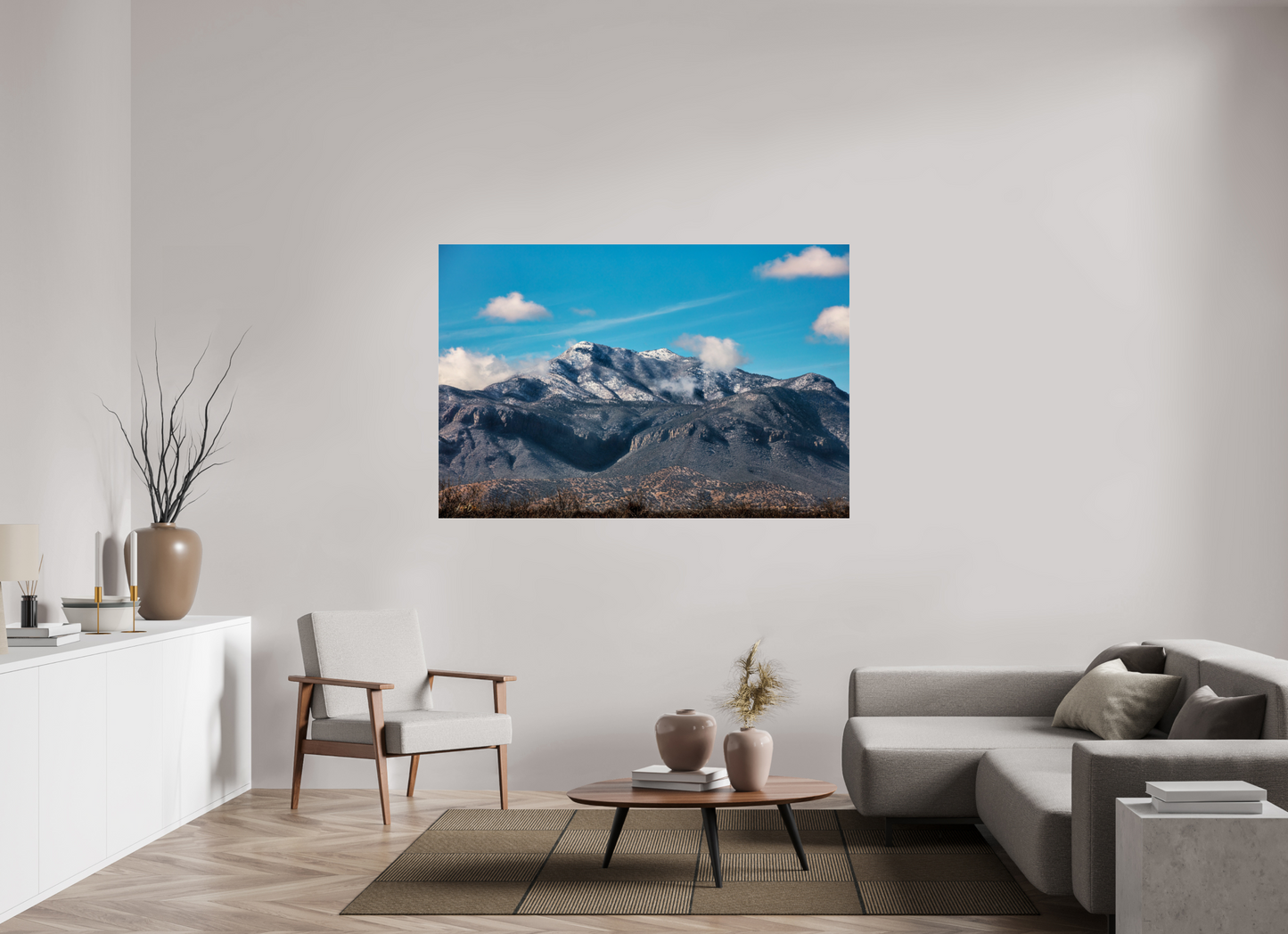 66 x 44″, Photo Print Under Acrylic Glass Culumus Clouds of Arizona