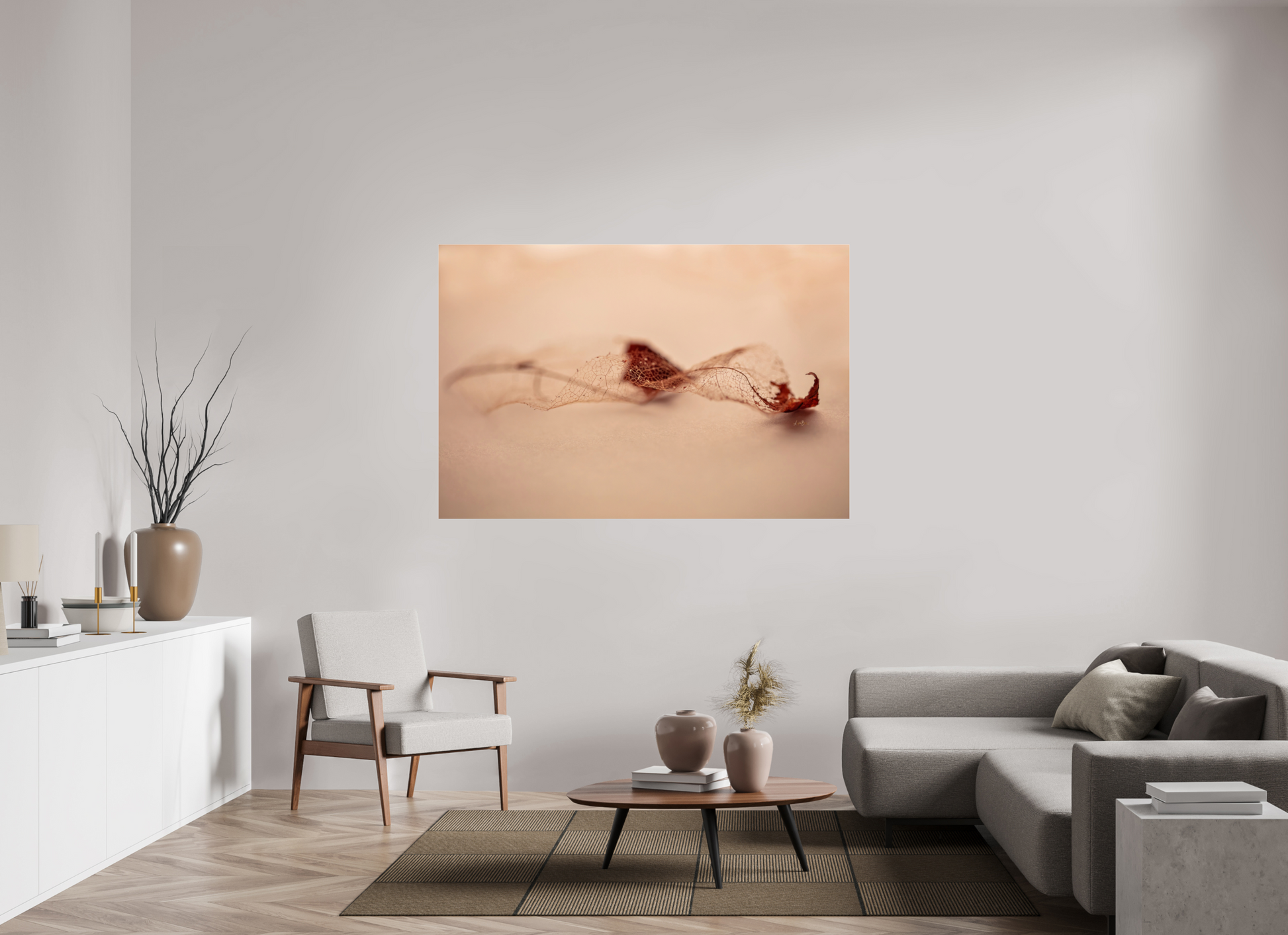 66 x 44″, Photo Print Under Acrylic Glass Leaf Left