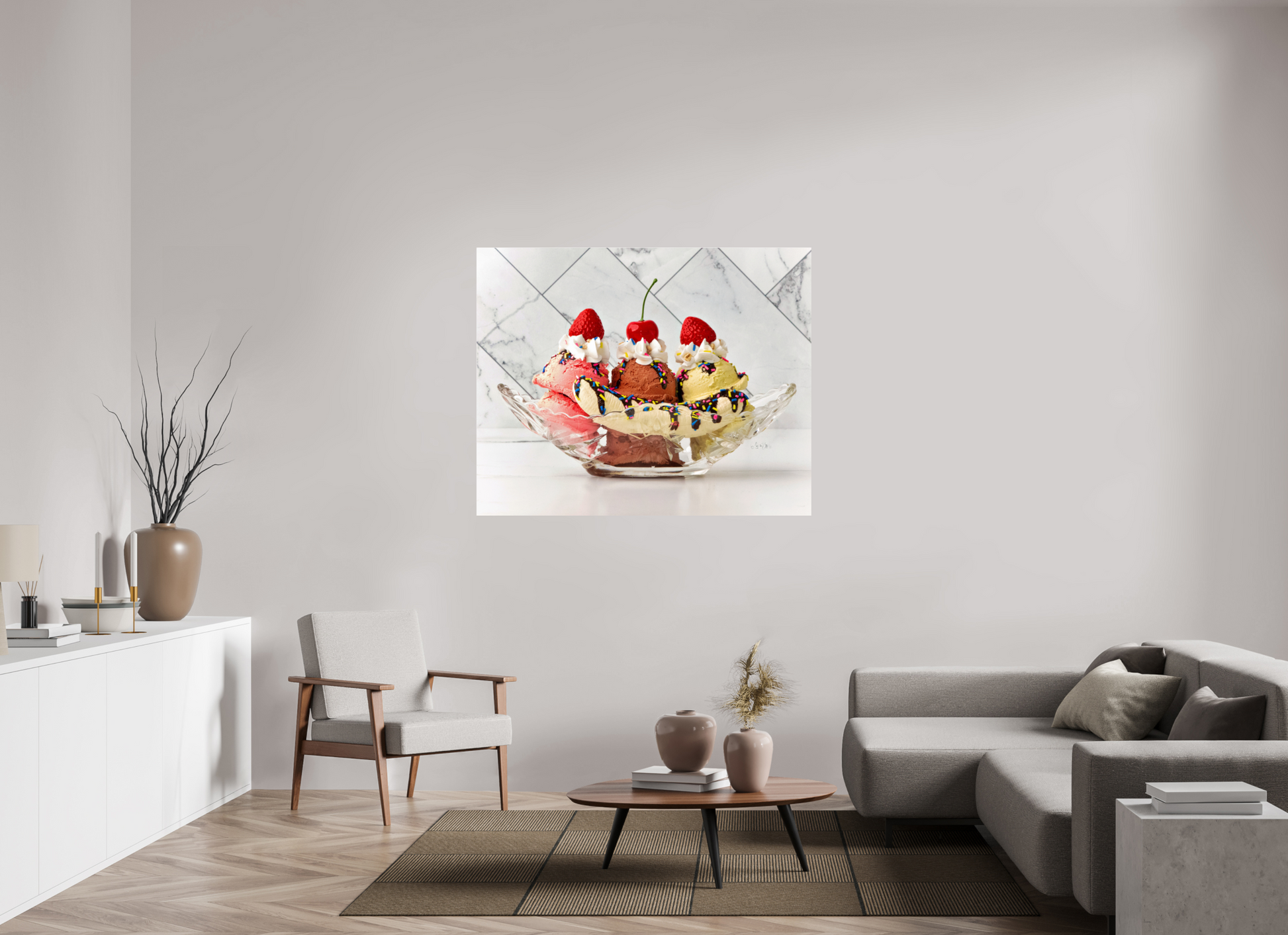 53.7 x 43″, Photo Print Under Acrylic Glass Sundae