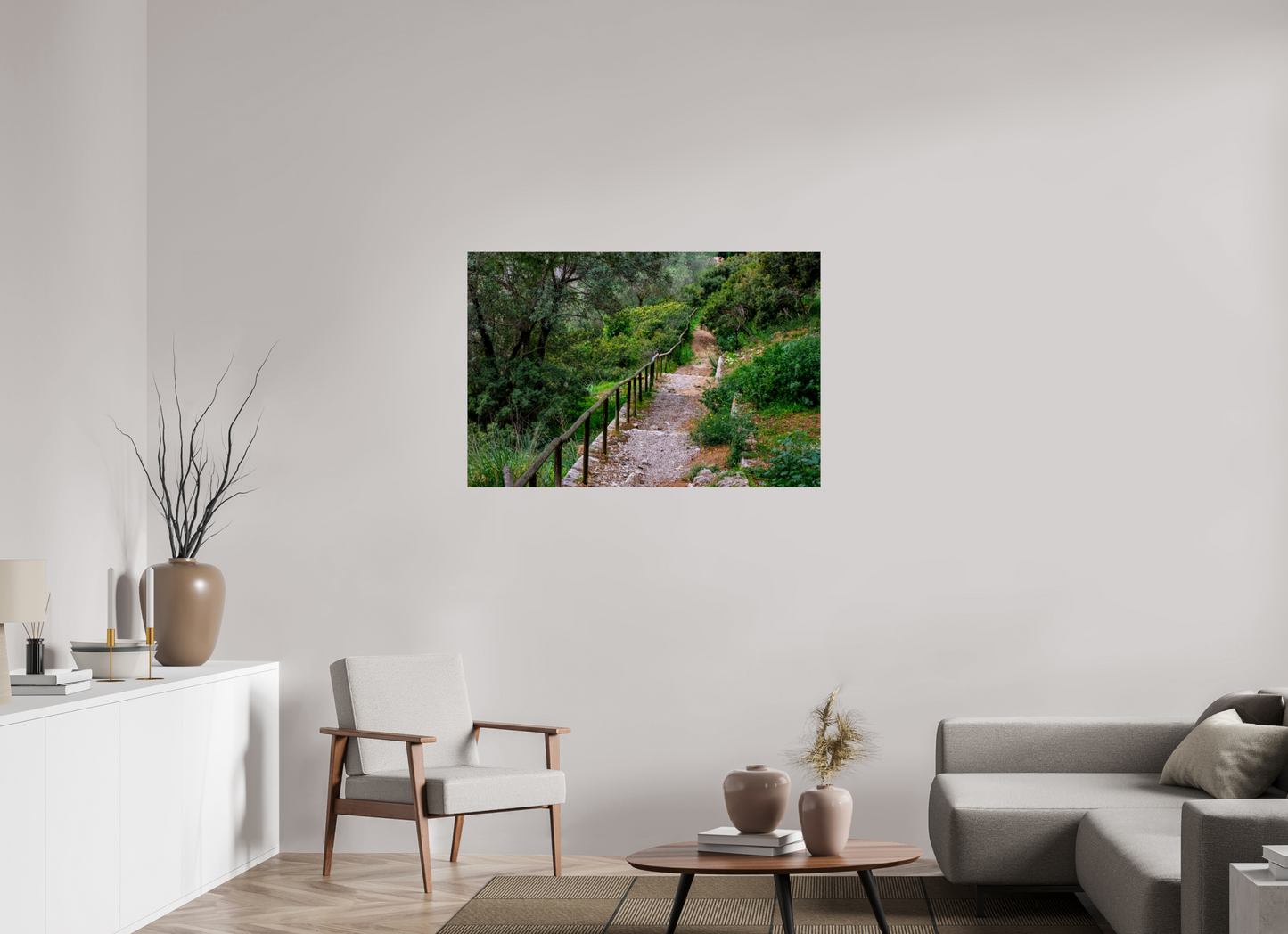 45 x 30″, Photo Print Under Acrylic Glass Hillside View from Spain Castle Gardens III