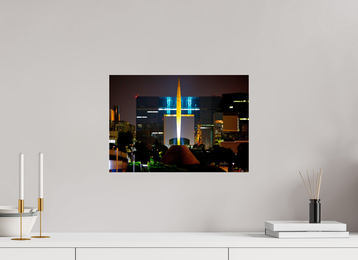 17.2 x 12″, Photo Print Under Acrylic Glass Flame of Freedom