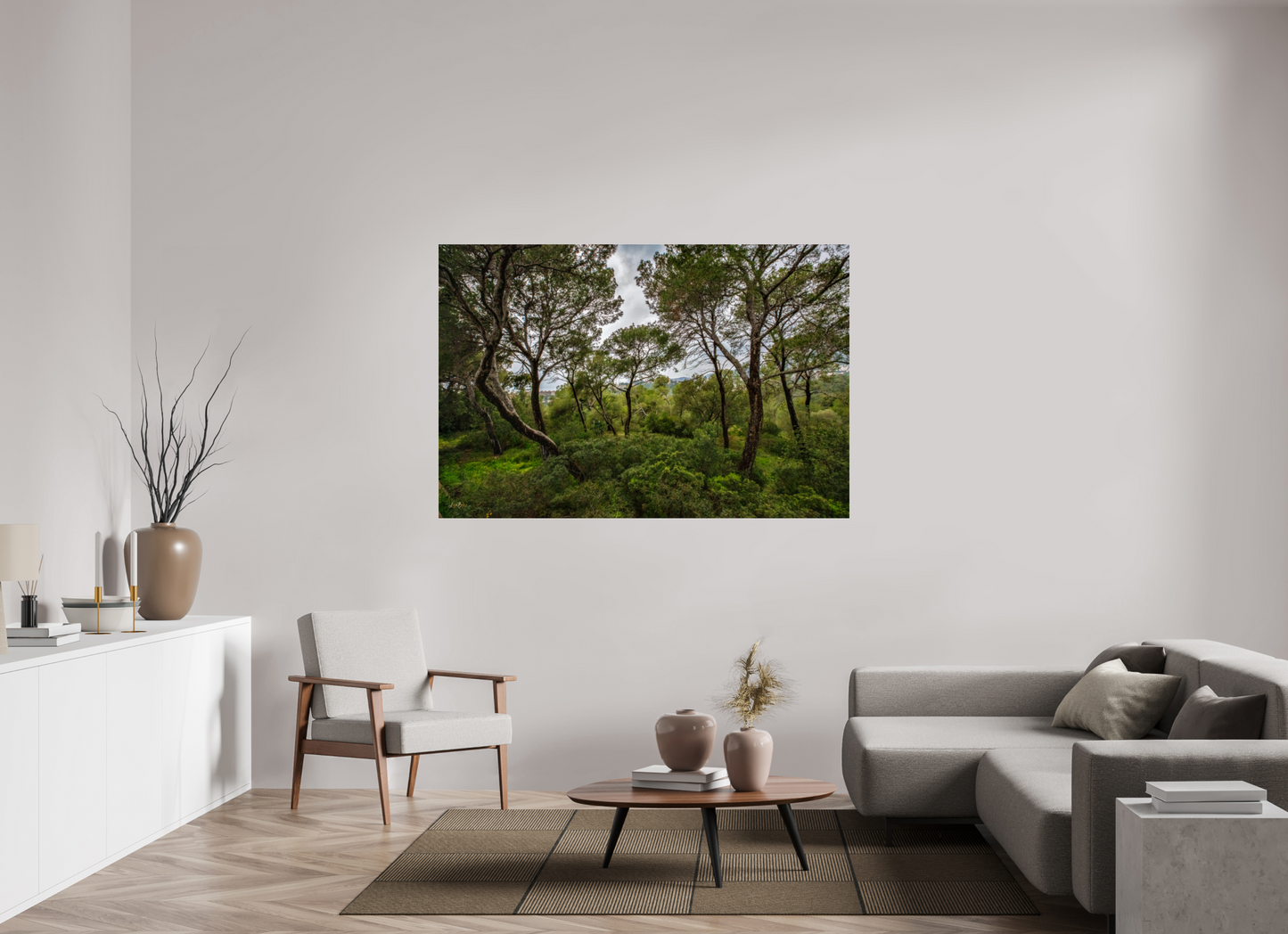 66 x 44″, Photo Print Under Acrylic Glass Hillside View from Spain Castle Gardens II