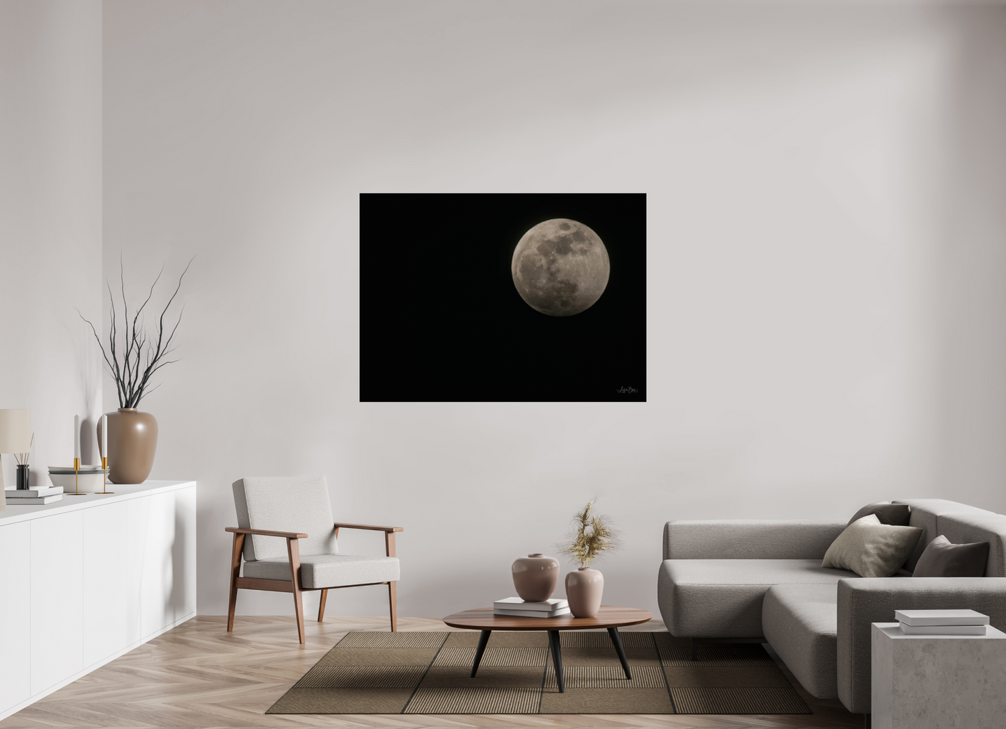 59 x 43″, Photo Print Under Acrylic Glass Moon Before The Blood