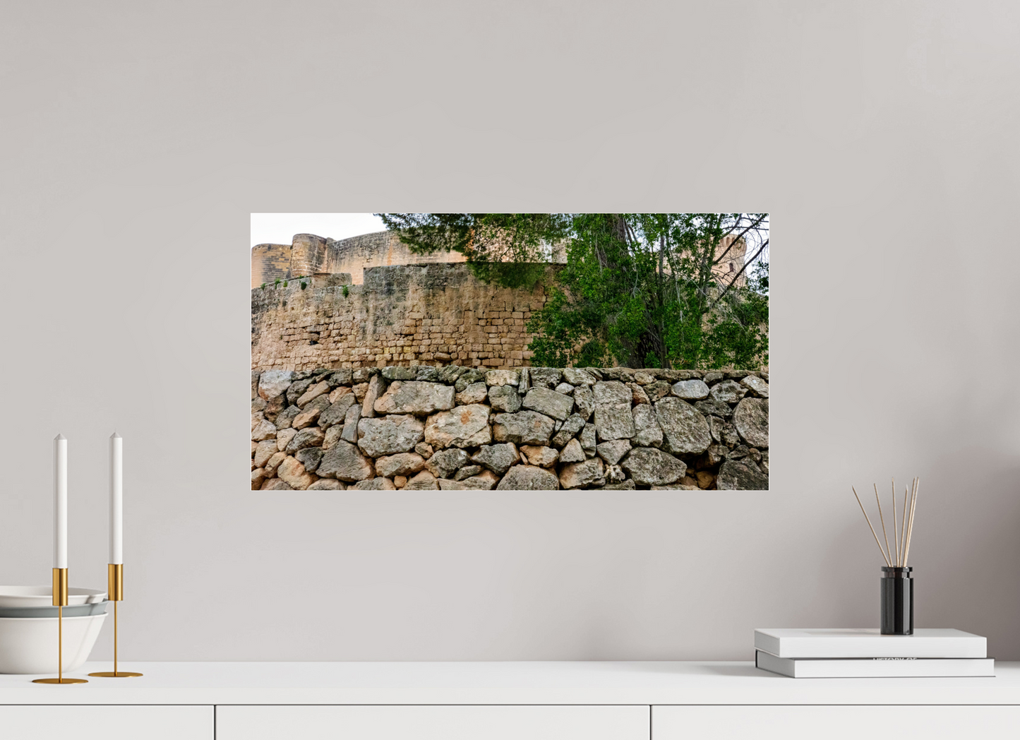 22.4 x 12″, Photo Print Under Acrylic Glass Spain Castle VIII