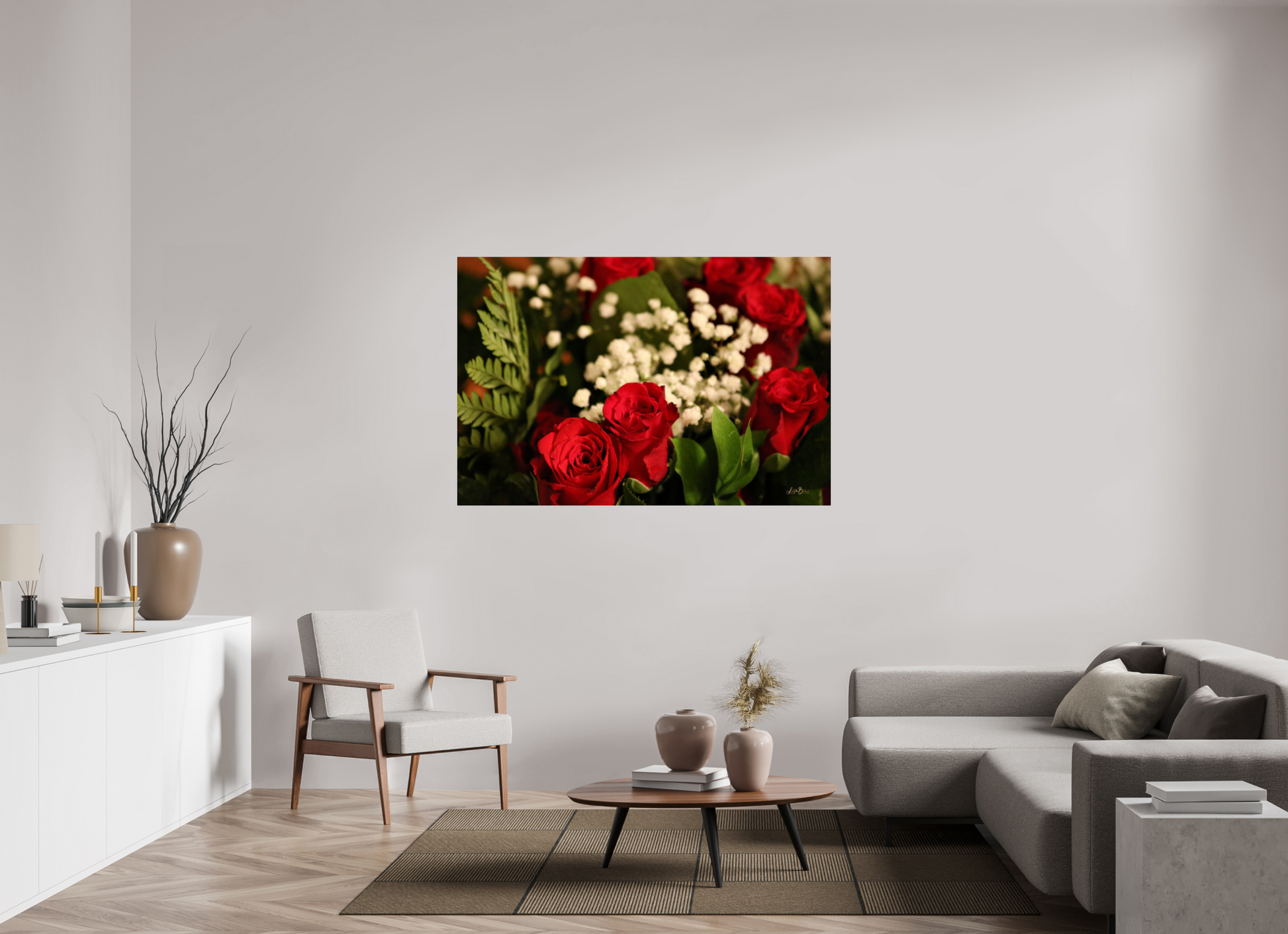 60 x 40″, Photo Print Under Acrylic Glass Roses III