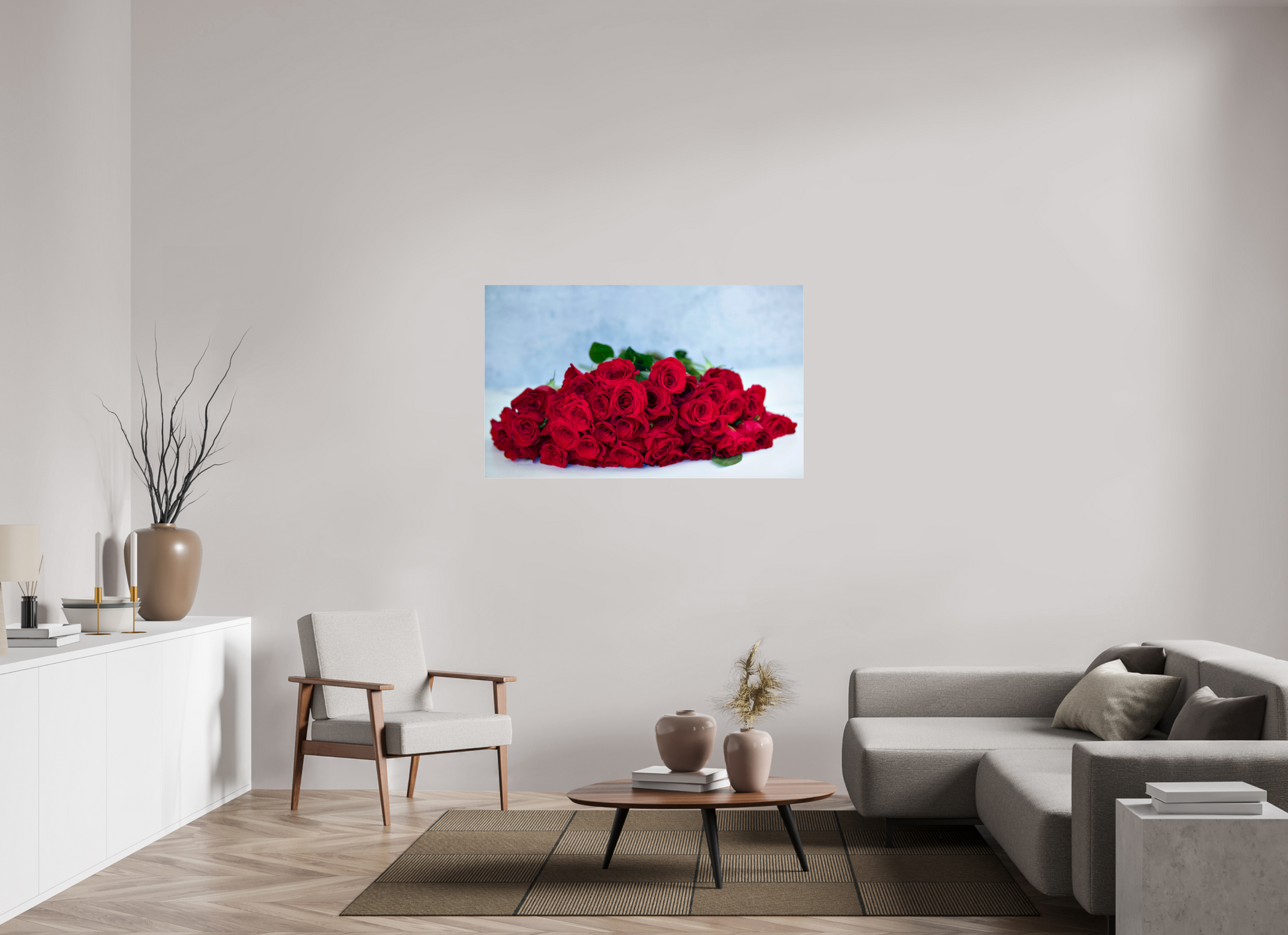 51.2 x 31″, Photo Print Under Acrylic Glass Roses