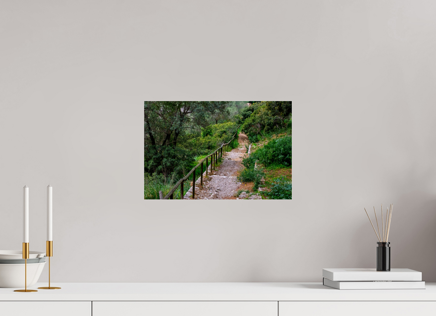 15 x 10″, Photo Print Under Acrylic Glass Hillside View from Spain Castle Gardens III