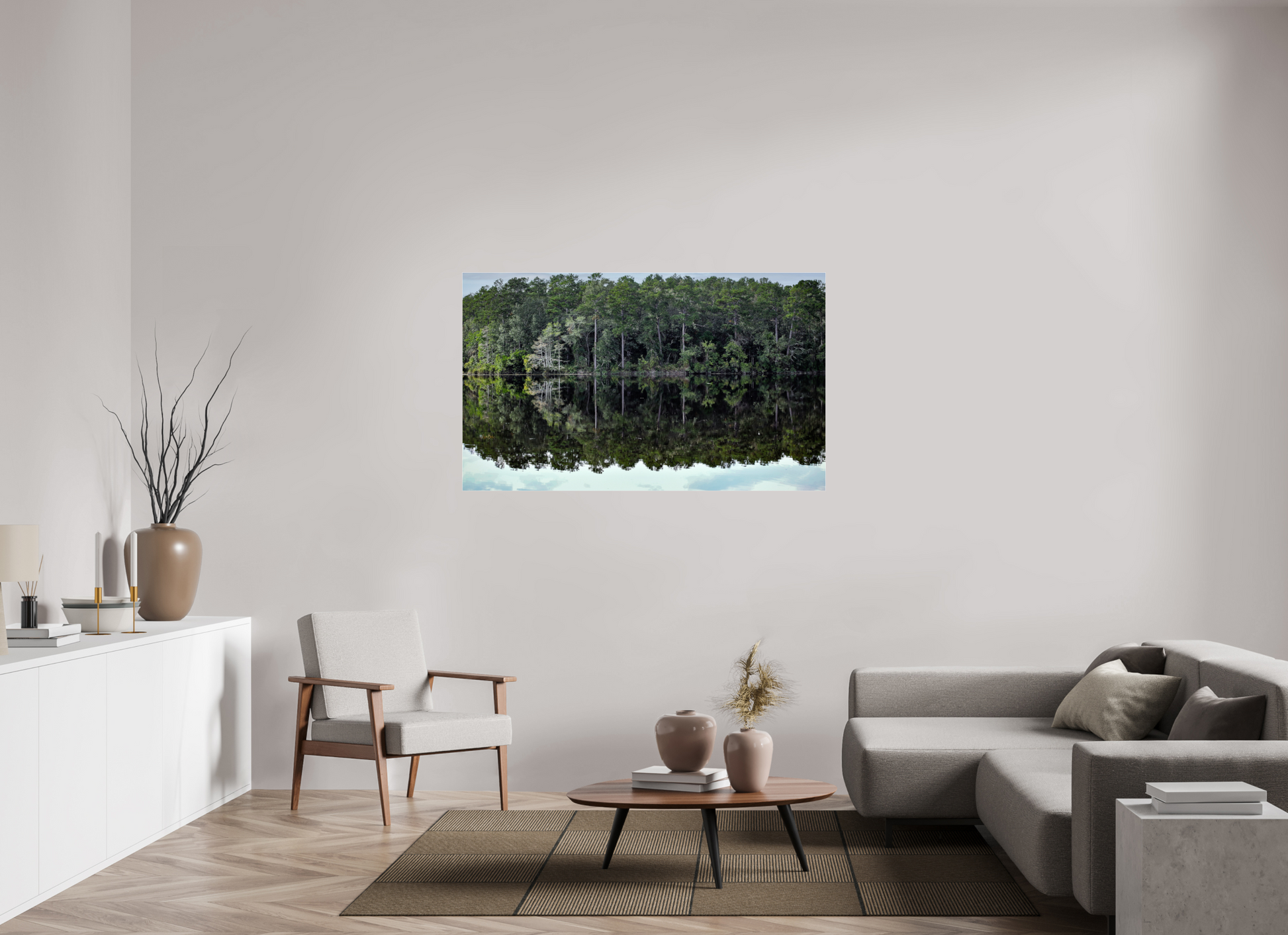 58.3 x 35″, Photo Print Under Acrylic Glass Lake Rim