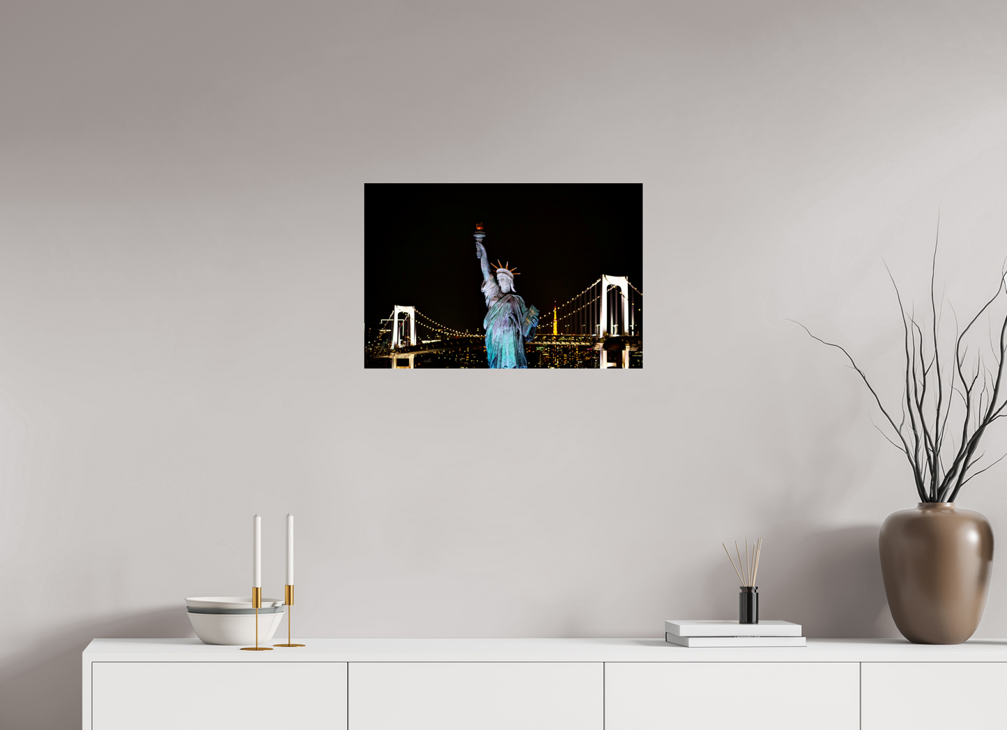 24 x 16″, Photo Print Under Acrylic Glass Odaiba Statue of Liberty