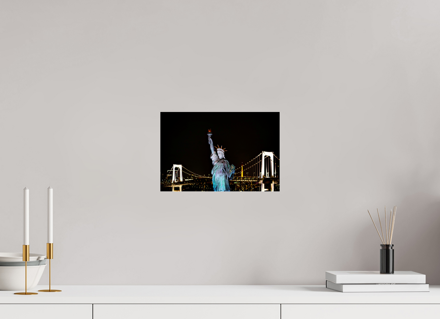 12 x 8″, Photo Print Under Acrylic Glass Odaiba Statue of Liberty