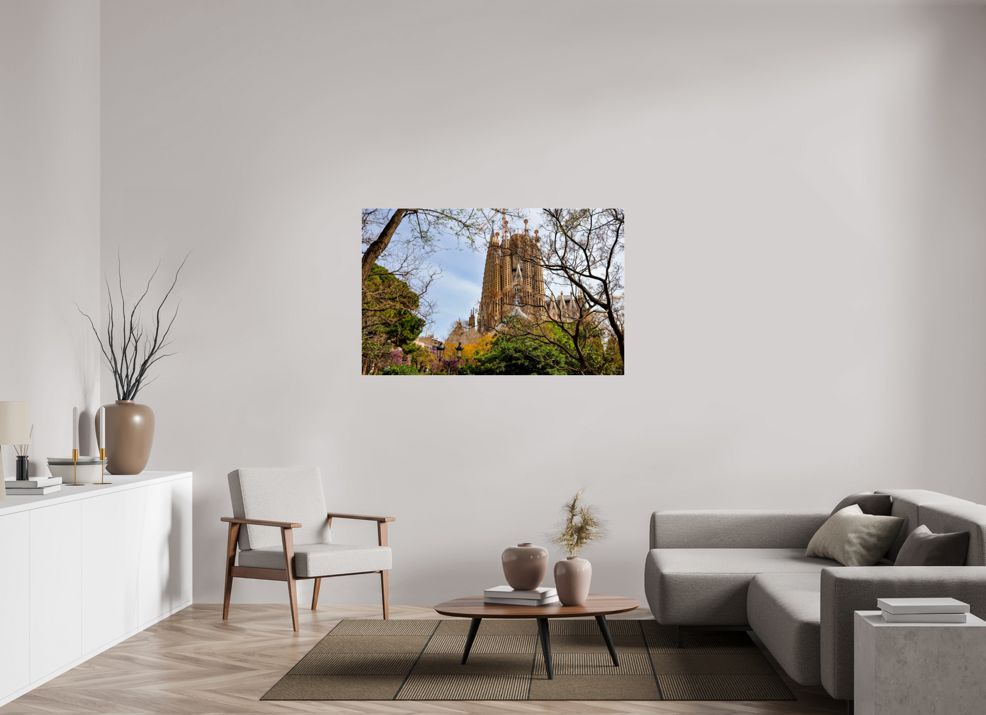 55.1 x 35″, Photo Print Under Acrylic Glass La Sagrada Familia Barcelona
