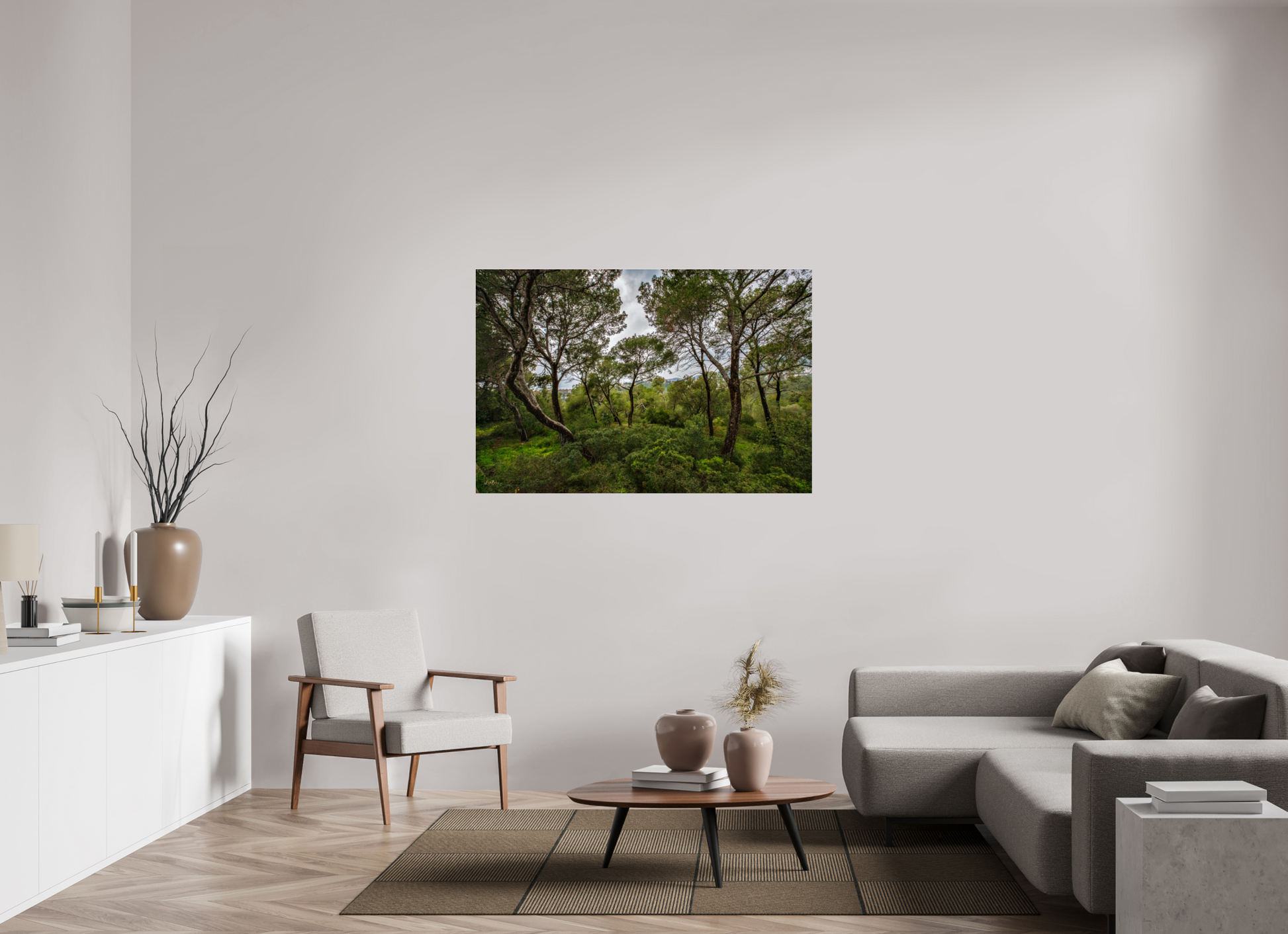 54 x 36″, Photo Print Under Acrylic Glass Hillside View from Spain Castle Gardens II