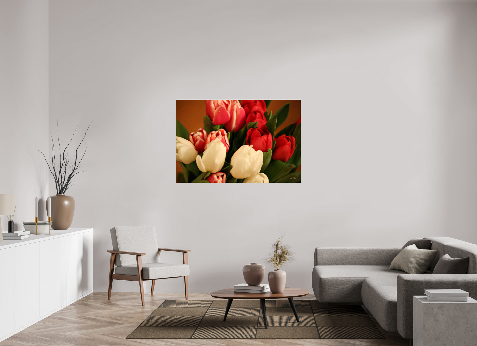 54 x 36″, Photo Print Under Acrylic Glass Tulips