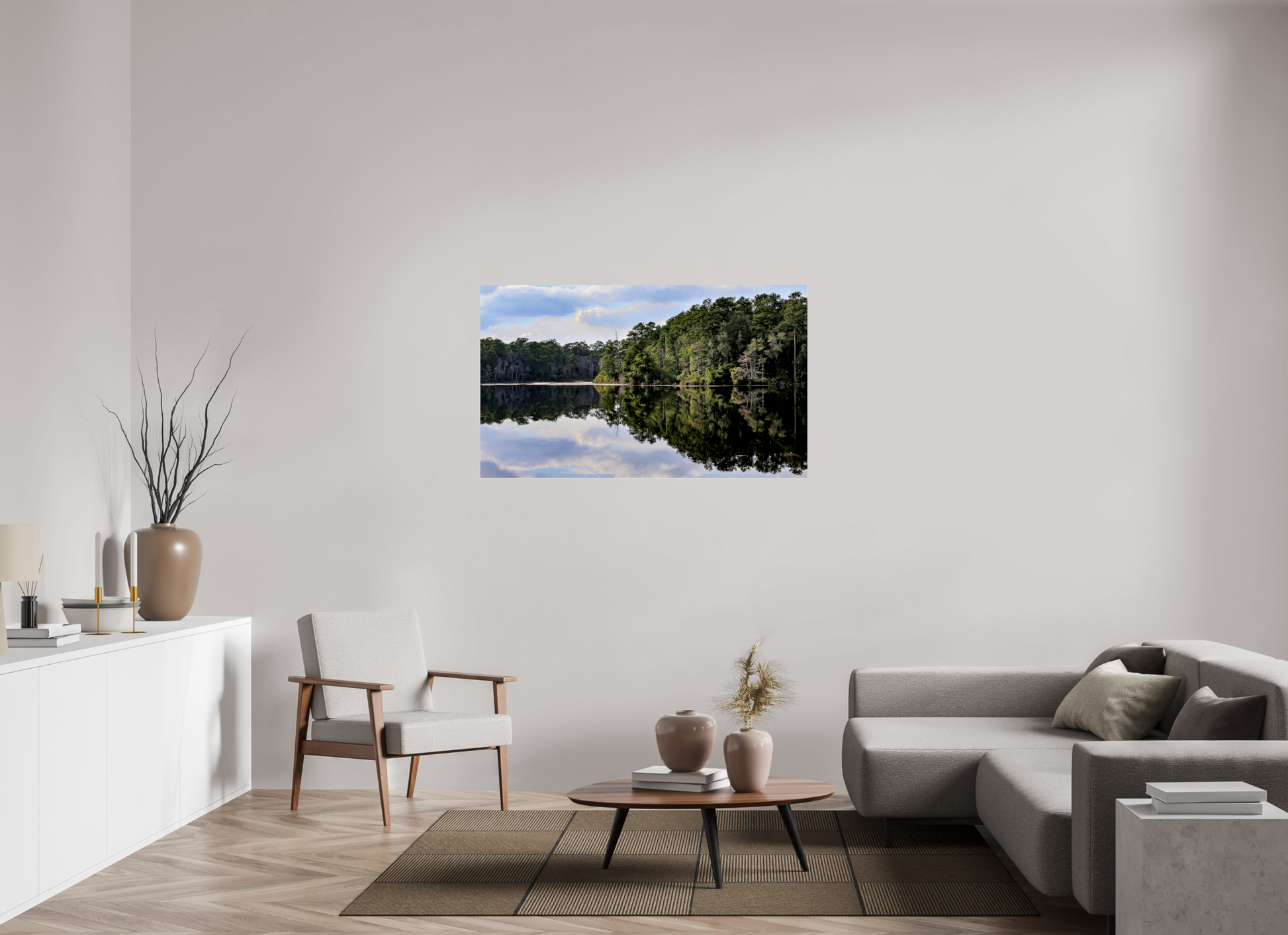 52.6 x 31″, Photo Print Under Acrylic Glass Lake Rim II