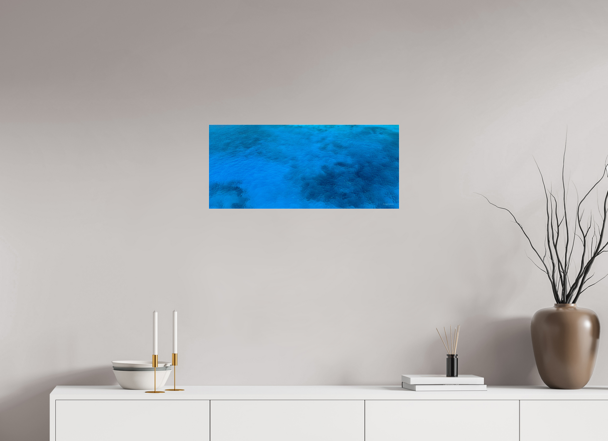 27.1 x 12″, Photo Print Under Acrylic Glass Pier Water of Mexico