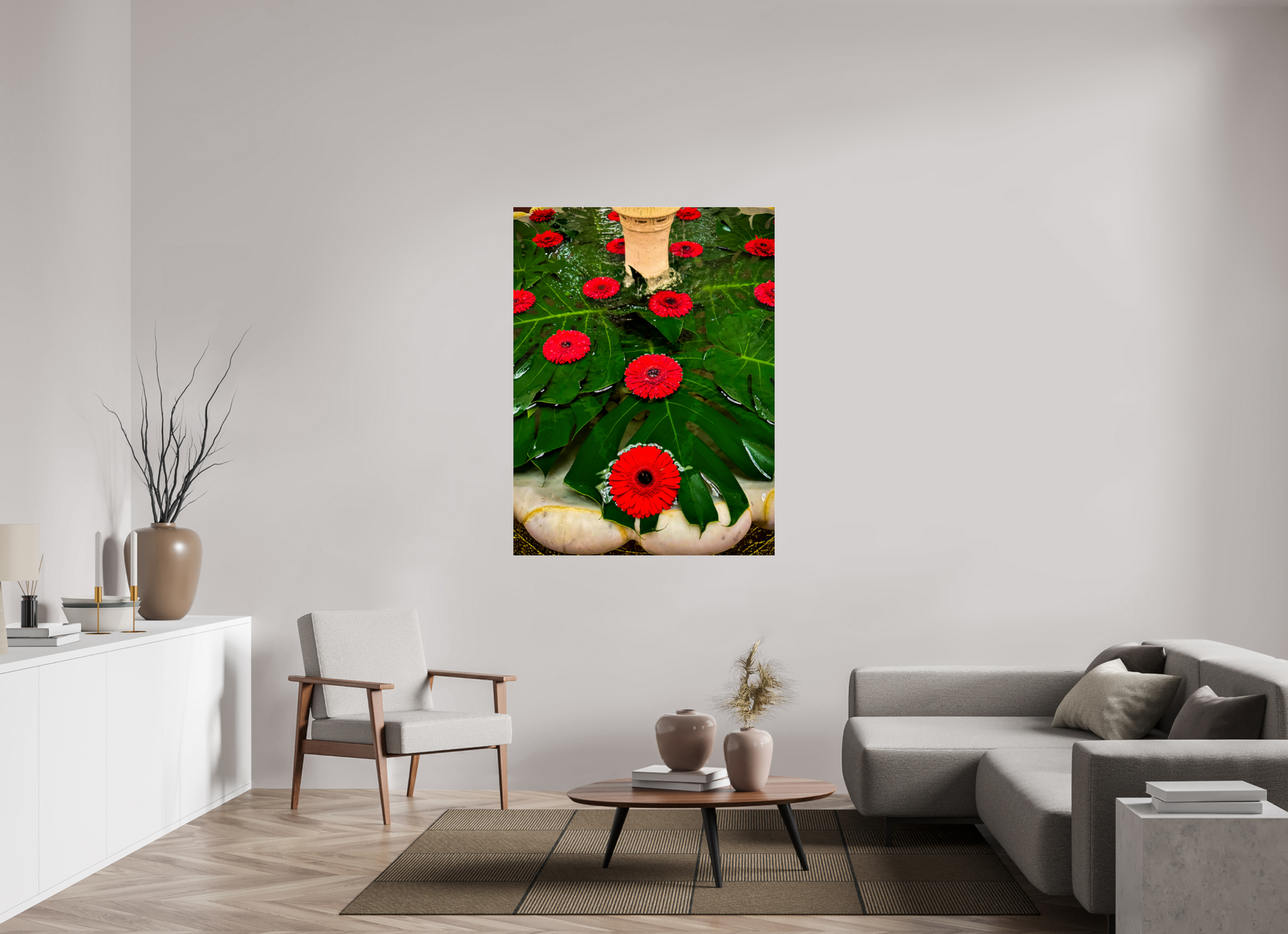 42 x 56″, Photo Print Under Acrylic Glass Applauding Waterfall of The Flowering Tutu