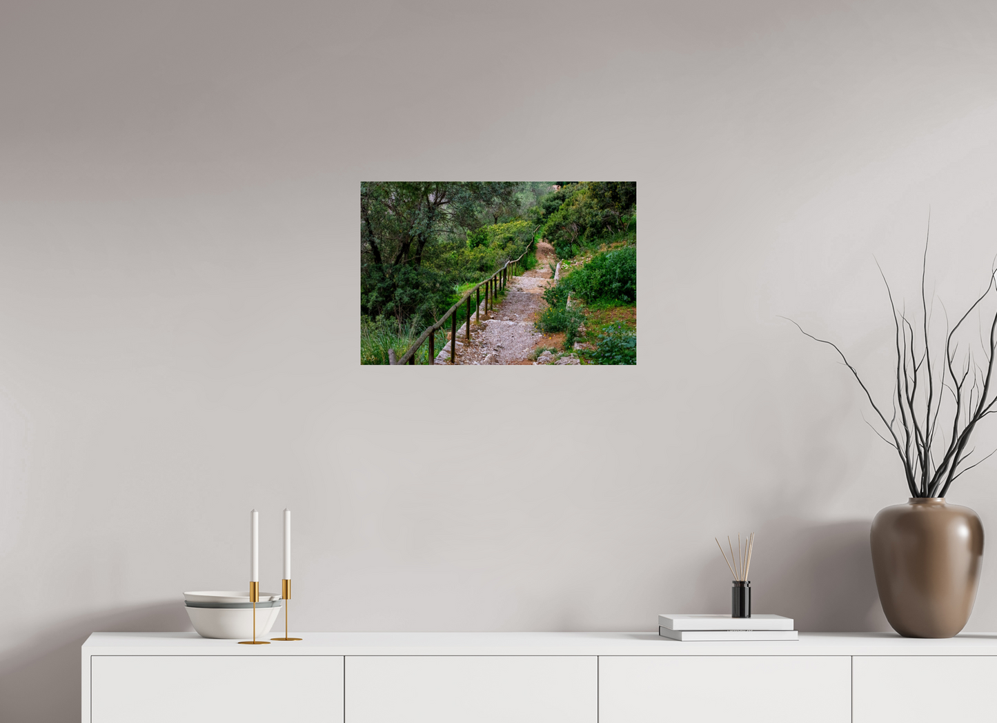 24 x 16″, Photo Print Under Acrylic Glass Hillside View from Spain Castle Gardens III