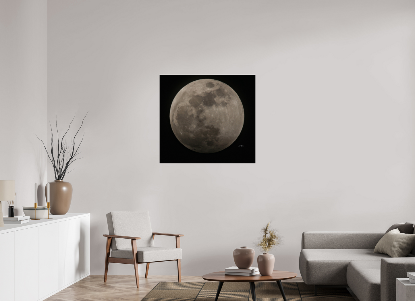 37.9 x 35″, Photo Print Under Acrylic Glass Big Ole' Moon