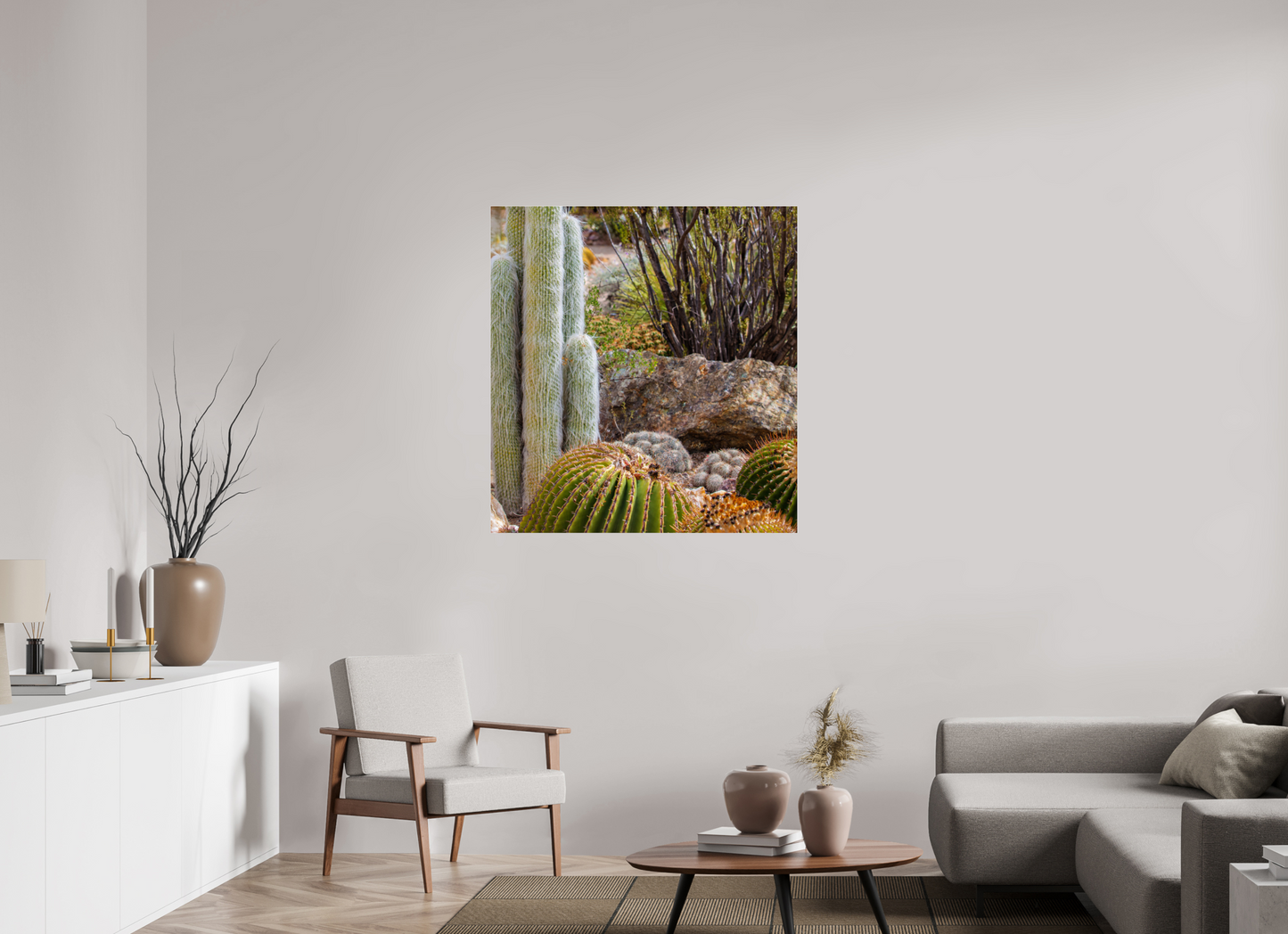 39 x 41.6″, Photo Print Under Acrylic Glass Cacti III Closeup