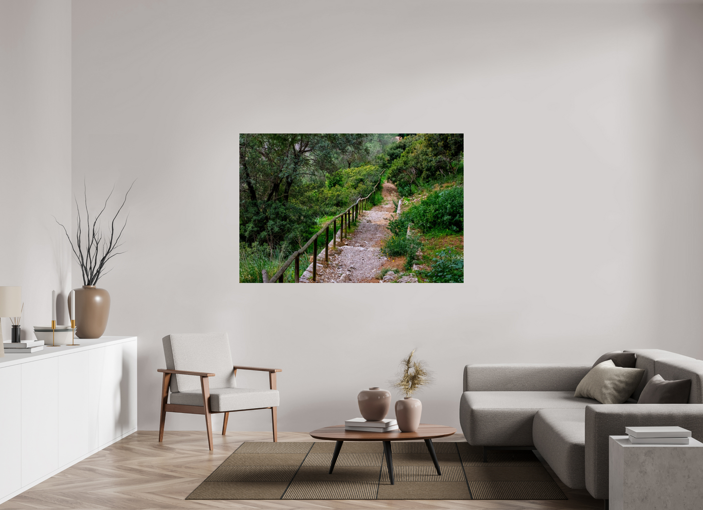 66 x 44″, Photo Print Under Acrylic Glass Hillside View from Spain Castle Gardens III