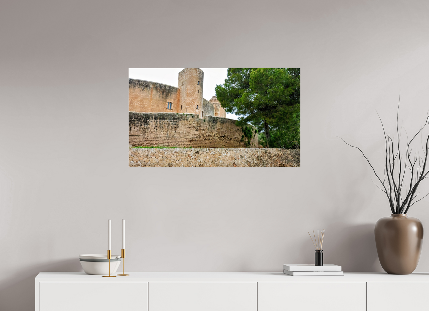 34.7 x 20″, Photo Print Under Acrylic Glass Spain Castle VI