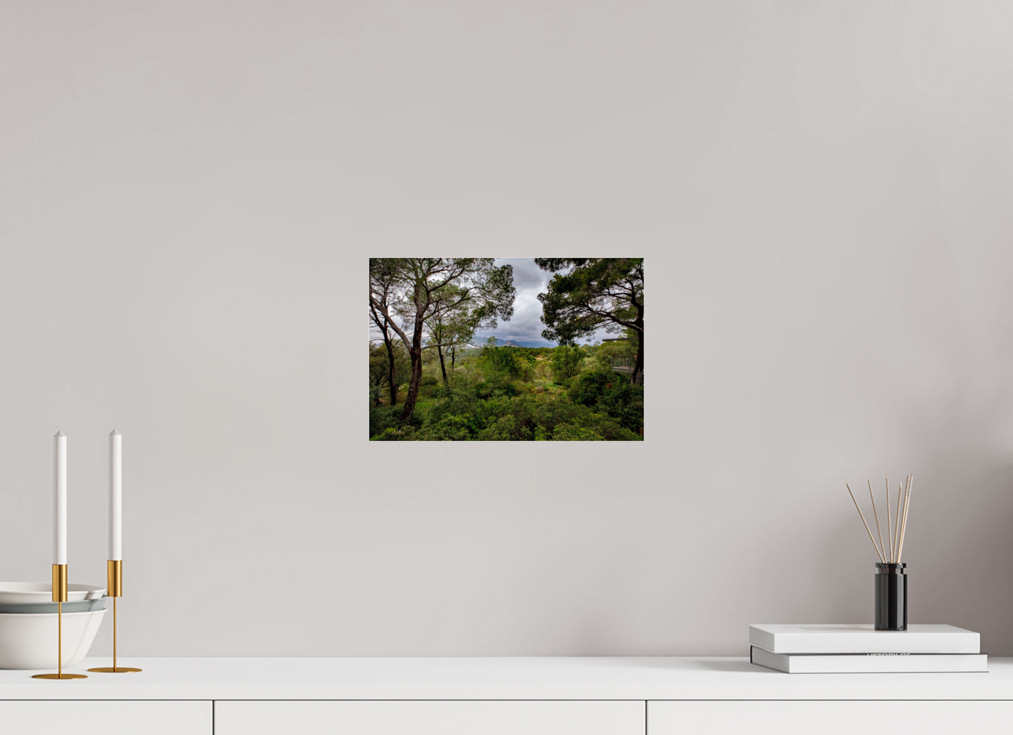 12 x 8″, Photo Print Under Acrylic Glass Hillside View from SpainCastle Gardens