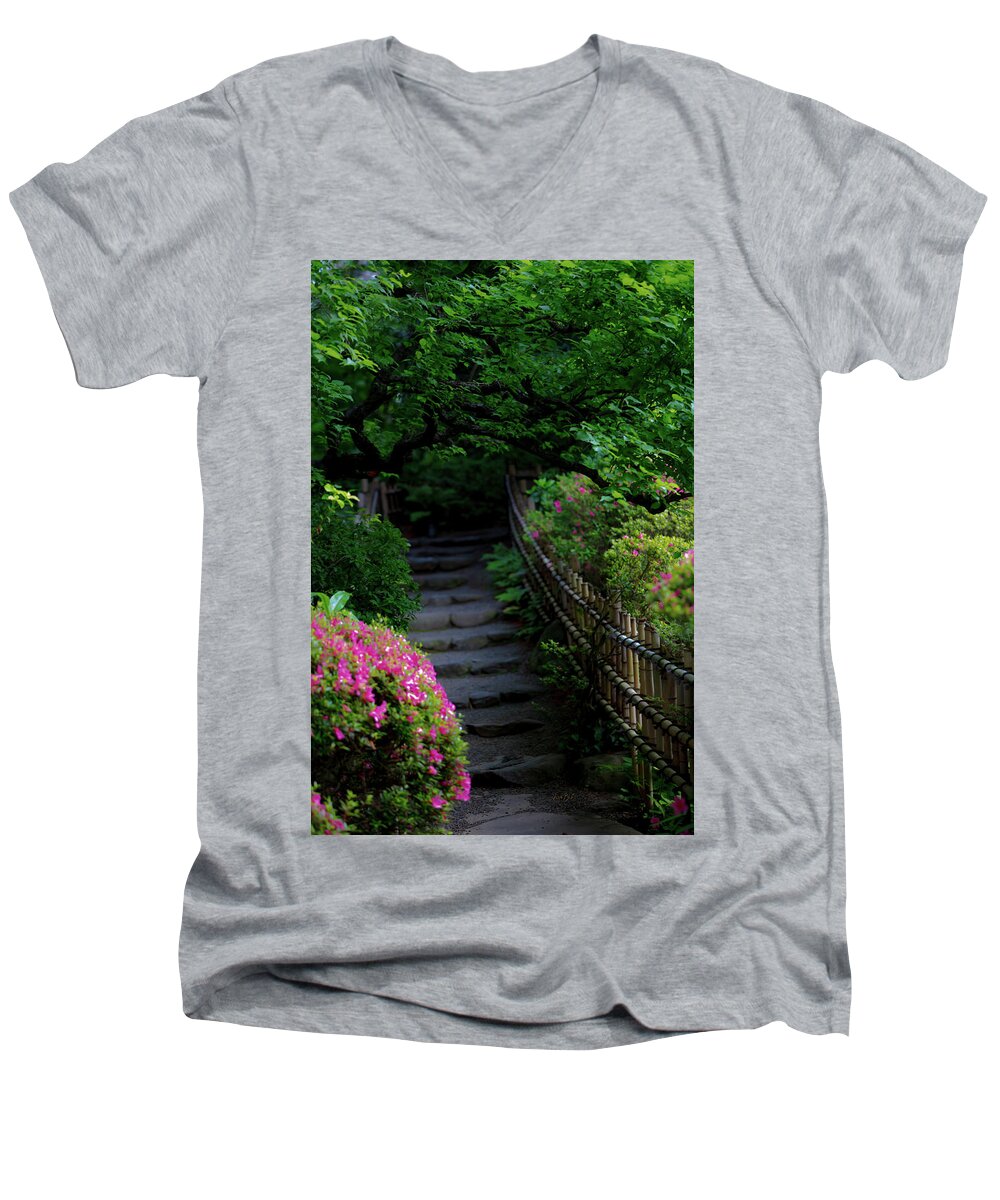 Gardens of Tokyo III - Men's V-Neck T-Shirt