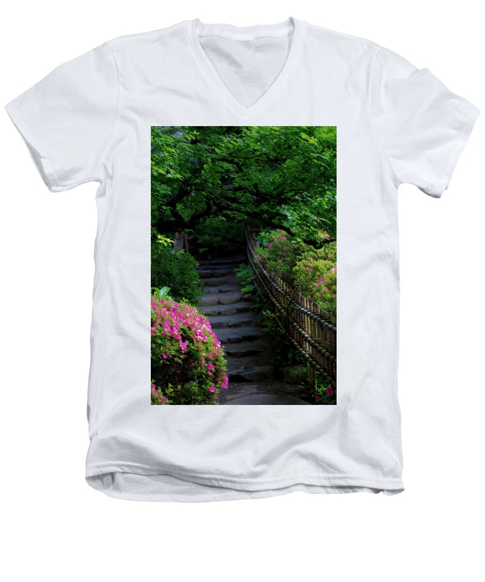 Gardens of Tokyo III - Men's V-Neck T-Shirt