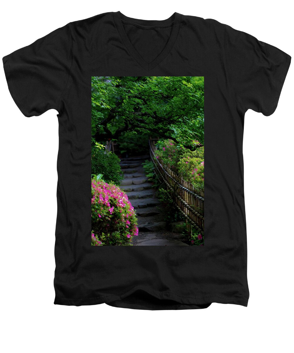 Gardens of Tokyo III - Men's V-Neck T-Shirt